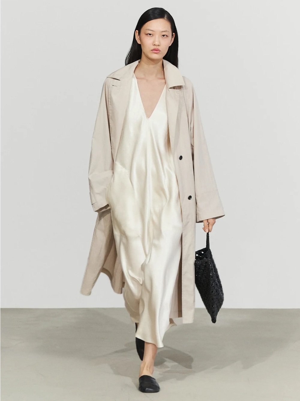 NWT Massimo Dutti SATIN MIDI SLIP DRESS